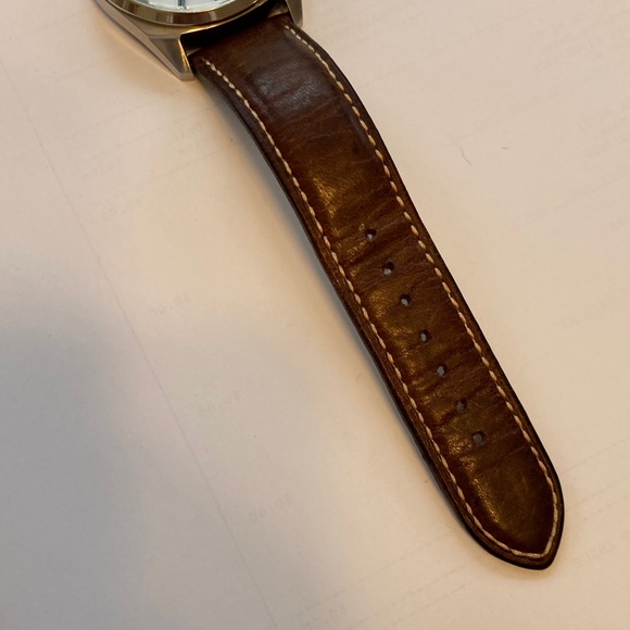 Citizen Eco Drive 8635-S083796 watch silver dial, brown leather strap, stainless - Picture 4 of 16